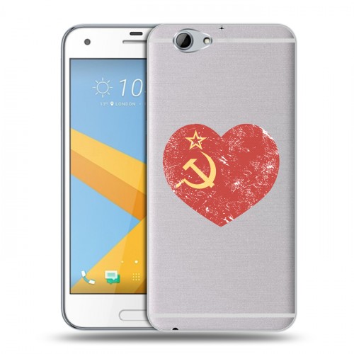Полупрозрачный дизайнерский силиконовый чехол для HTC One A9S Флаг СССР