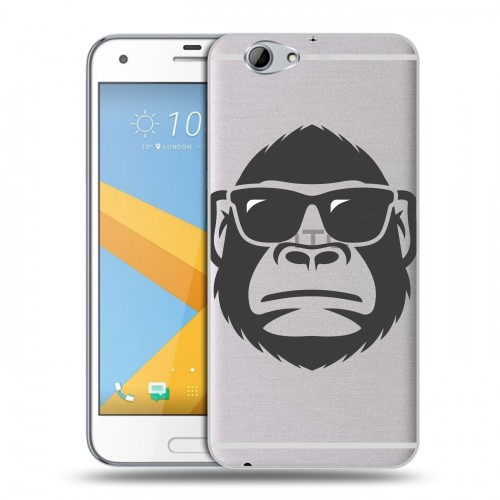 Полупрозрачный дизайнерский пластиковый чехол для HTC One A9S Прозрачные обезьяны