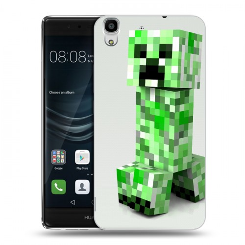 Дизайнерский пластиковый чехол для Huawei Y6II Minecraft