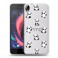 Полупрозрачный дизайнерский пластиковый чехол для HTC Desire 10 Lifestyle Прозрачные панды 