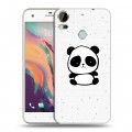 Полупрозрачный дизайнерский силиконовый чехол для HTC Desire 10 Pro Прозрачные панды - смайлики