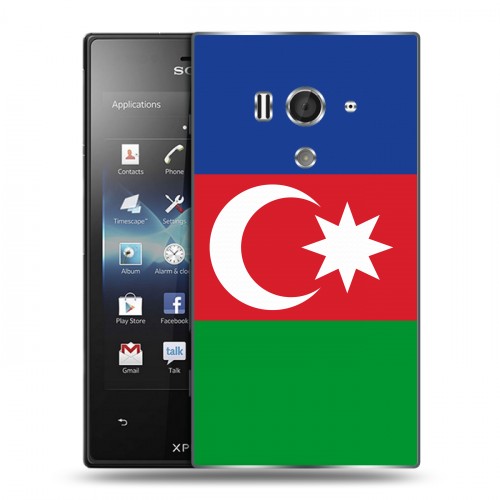 Дизайнерский пластиковый чехол для Sony Xperia acro S Флаг Азербайджана