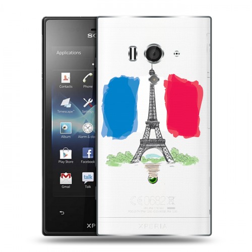 Полупрозрачный дизайнерский силиконовый чехол для Sony Xperia acro S Флаг Франции
