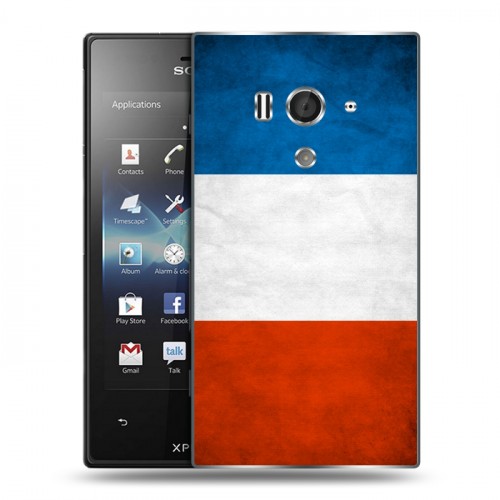 Дизайнерский пластиковый чехол для Sony Xperia acro S Флаг Франции