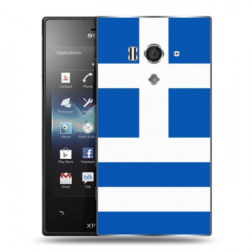 Дизайнерский пластиковый чехол для Sony Xperia acro S Флаг Греции