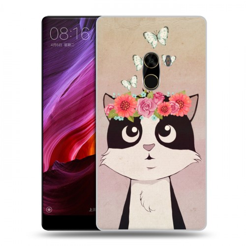 Дизайнерский пластиковый чехол для Xiaomi Mi Mix Животные с цветами
