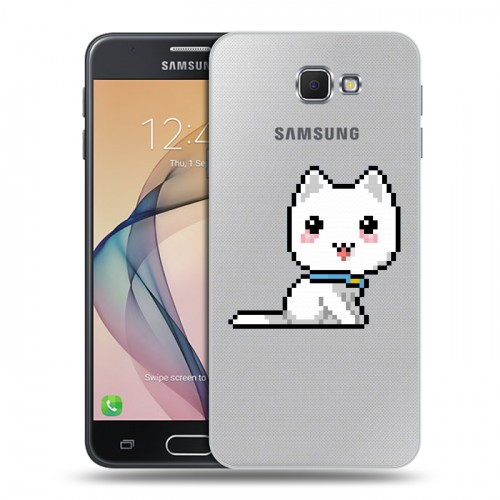Полупрозрачный дизайнерский пластиковый чехол для Samsung Galaxy J5 Prime Кошки