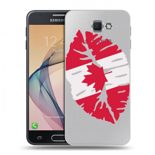Полупрозрачный дизайнерский пластиковый чехол для Samsung Galaxy J5 Prime Флаг Канады