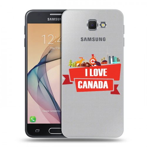 Полупрозрачный дизайнерский пластиковый чехол для Samsung Galaxy J5 Prime Флаг Канады