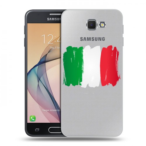Полупрозрачный дизайнерский пластиковый чехол для Samsung Galaxy J5 Prime Флаг Италии