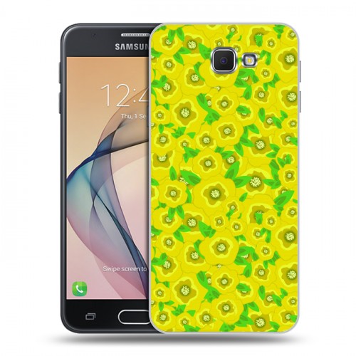 Дизайнерский пластиковый чехол для Samsung Galaxy J5 Prime Маковые узоры
