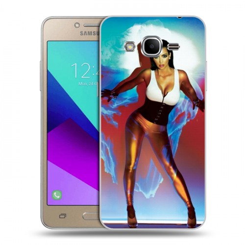 Дизайнерский силиконовый с усиленными углами чехол для Samsung Galaxy J2 Prime Ким Кардашьян