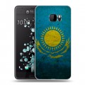 Дизайнерский пластиковый чехол для HTC U Ultra Флаг Казахстана