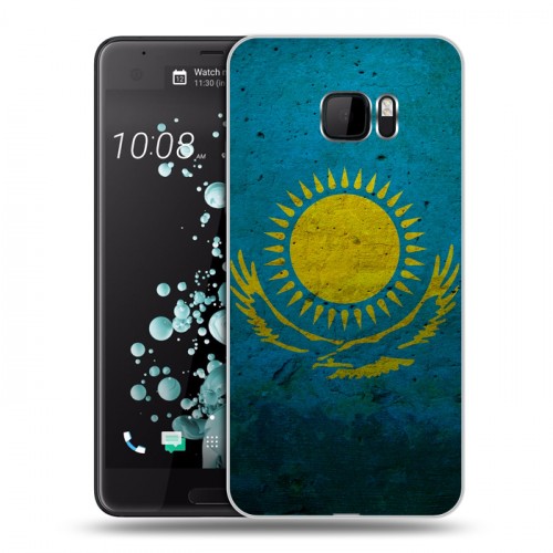 Дизайнерский пластиковый чехол для HTC U Ultra Флаг Казахстана