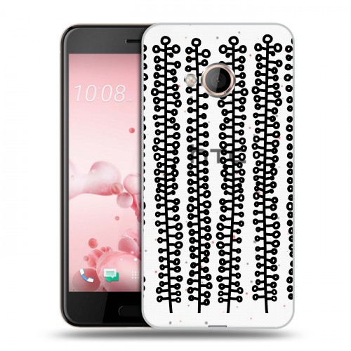 Полупрозрачный дизайнерский силиконовый чехол для HTC U Play Абстракции