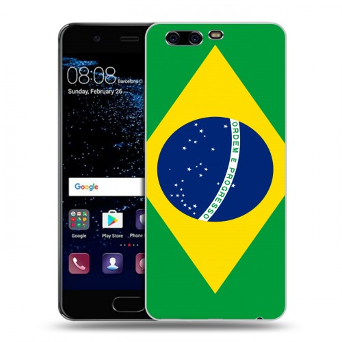 Дизайнерский пластиковый чехол для Huawei P10 Флаг Бразилии