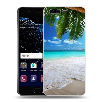 Дизайнерский силиконовый чехол для Huawei P10 Plus пляж (на заказ)