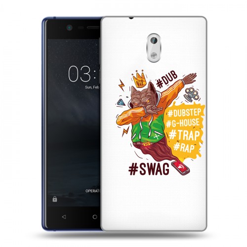 Полупрозрачный дизайнерский пластиковый чехол для Nokia 3 Прозрачное SWAG