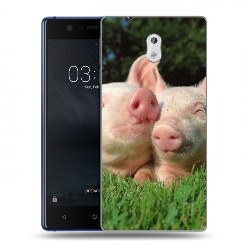 Дизайнерский пластиковый чехол для Nokia 3 Свинки