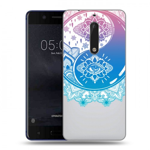Полупрозрачный дизайнерский пластиковый чехол для Nokia 5 Сияющие знаки