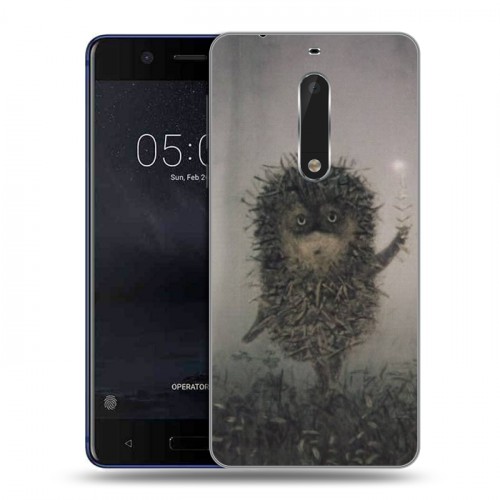 Дизайнерский пластиковый чехол для Nokia 5 Ежик в тумане