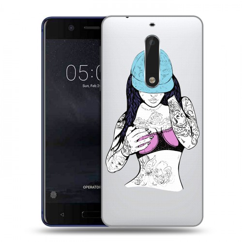 Полупрозрачный дизайнерский пластиковый чехол для Nokia 5 Прозрачное SWAG