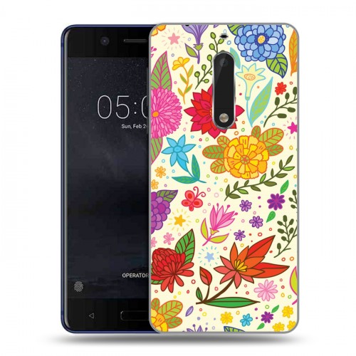 Дизайнерский пластиковый чехол для Nokia 5 Цветочные мотивы
