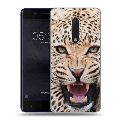 Дизайнерский пластиковый чехол для Nokia 5 Леопард