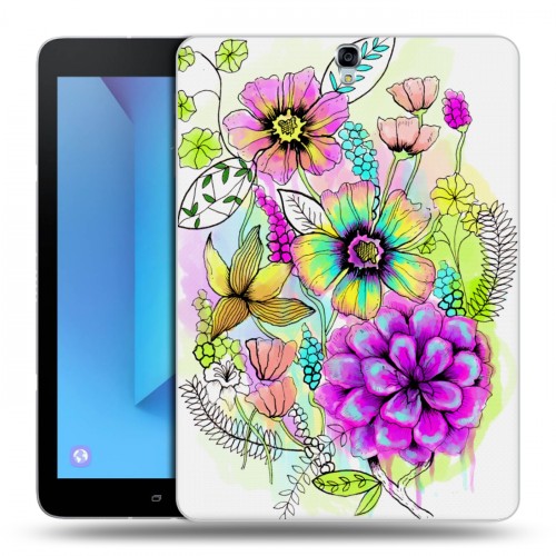 Дизайнерский силиконовый чехол для Samsung Galaxy Tab S3 Цветочная акварель