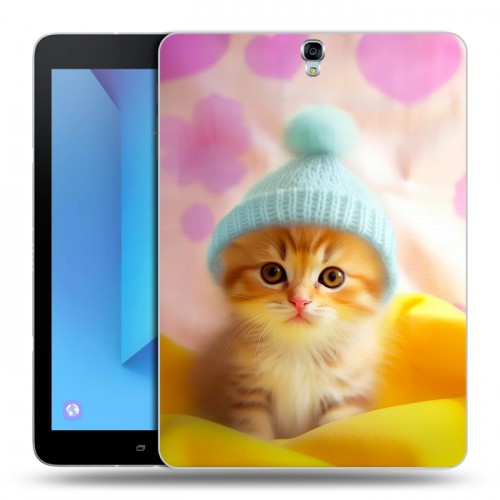 Дизайнерский силиконовый чехол для Samsung Galaxy Tab S3 Котенок в шапке