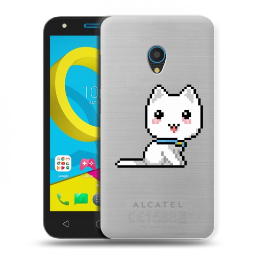 Полупрозрачный дизайнерский пластиковый чехол для Alcatel U5 Кошки