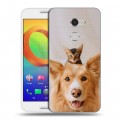 Дизайнерский силиконовый чехол для Alcatel A3 Собака и котенок