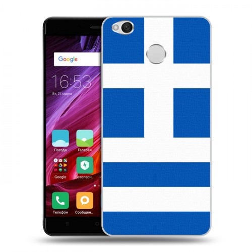 Дизайнерский силиконовый с усиленными углами чехол для Xiaomi RedMi 4X Флаг Греции