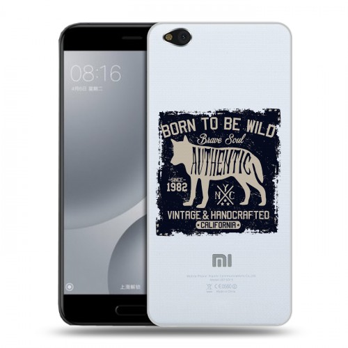Полупрозрачный дизайнерский пластиковый чехол для Xiaomi Mi5C Волки