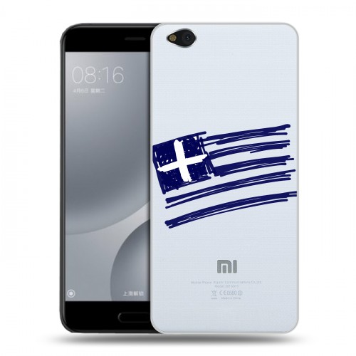 Полупрозрачный дизайнерский пластиковый чехол для Xiaomi Mi5C флаг греции