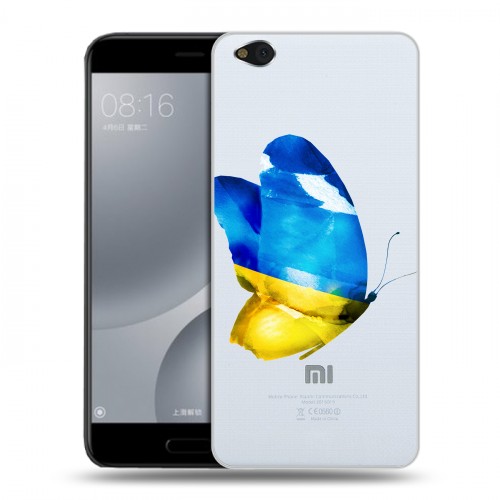 Полупрозрачный дизайнерский пластиковый чехол для Xiaomi Mi5C Флаг Украины