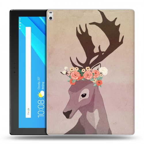 Дизайнерский силиконовый чехол для Lenovo Tab 4 10 Plus Животные с цветами