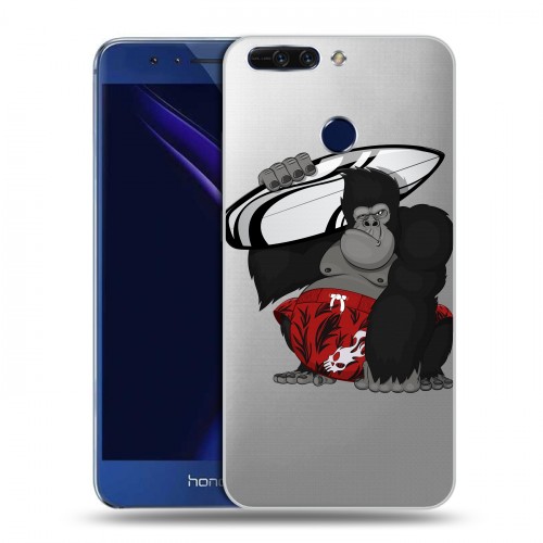 Полупрозрачный дизайнерский пластиковый чехол для Huawei Honor 8 Pro Прозрачные обезьяны