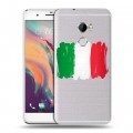 Полупрозрачный дизайнерский пластиковый чехол для HTC One X10 Флаг Италии