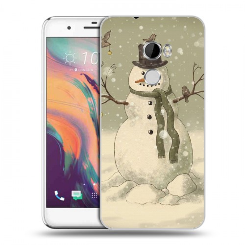 Дизайнерский пластиковый чехол для HTC One X10 Снеговики