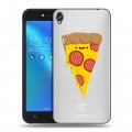 Полупрозрачный дизайнерский пластиковый чехол для Asus ZenFone Live Прозрачная Пицца
