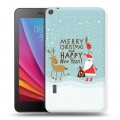 Дизайнерский силиконовый чехол для Huawei MediaPad T3 7 новогодний принт