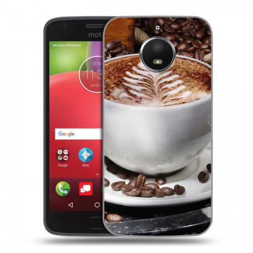 Дизайнерский силиконовый чехол для Motorola Moto E4 Plus Кофе напиток
