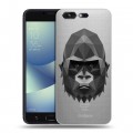 Полупрозрачный дизайнерский пластиковый чехол для ASUS ZenFone 4 Pro Прозрачные обезьяны
