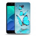 Дизайнерский пластиковый чехол для ASUS ZenFone 4 Selfie Бабочки голубые