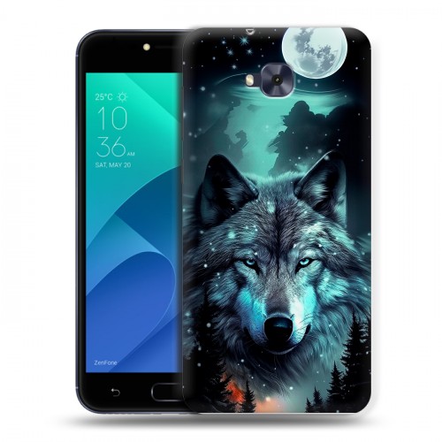 Дизайнерский пластиковый чехол для ASUS ZenFone 4 Selfie Волк и луна