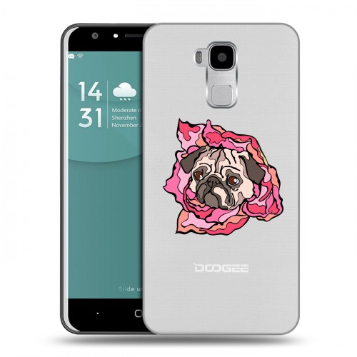 Полупрозрачный дизайнерский пластиковый чехол для Doogee Y6 Собаки