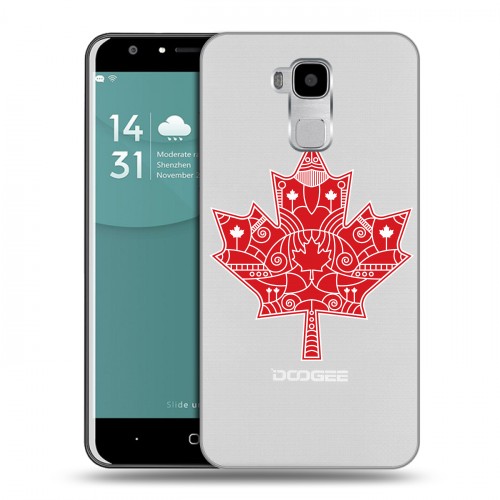 Полупрозрачный дизайнерский пластиковый чехол для Doogee Y6 Флаг Канады