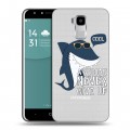 Полупрозрачный дизайнерский пластиковый чехол для Doogee Y6 Прозрачные акулы