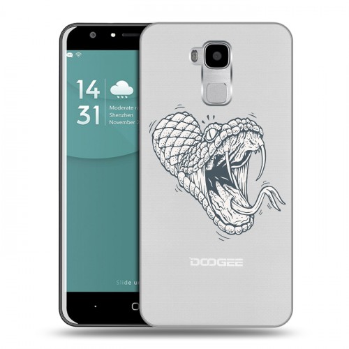 Полупрозрачный дизайнерский пластиковый чехол для Doogee Y6 Прозрачные змеи